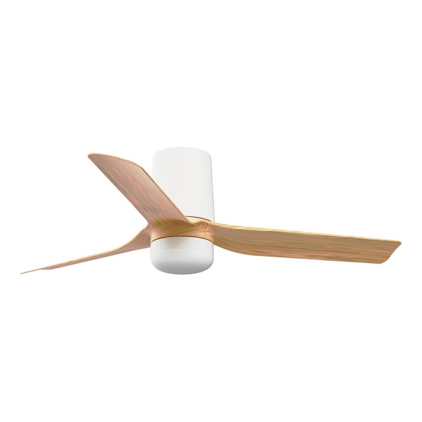 FARO 33833WT-1TW - LED Prigušivi plafonski ventilator MINI PUNT TUB S LED/10W/230V 2700/4000/6000K braon/bela pr. 90 cm Wi-Fi Tuya + Daljinski upravljač
