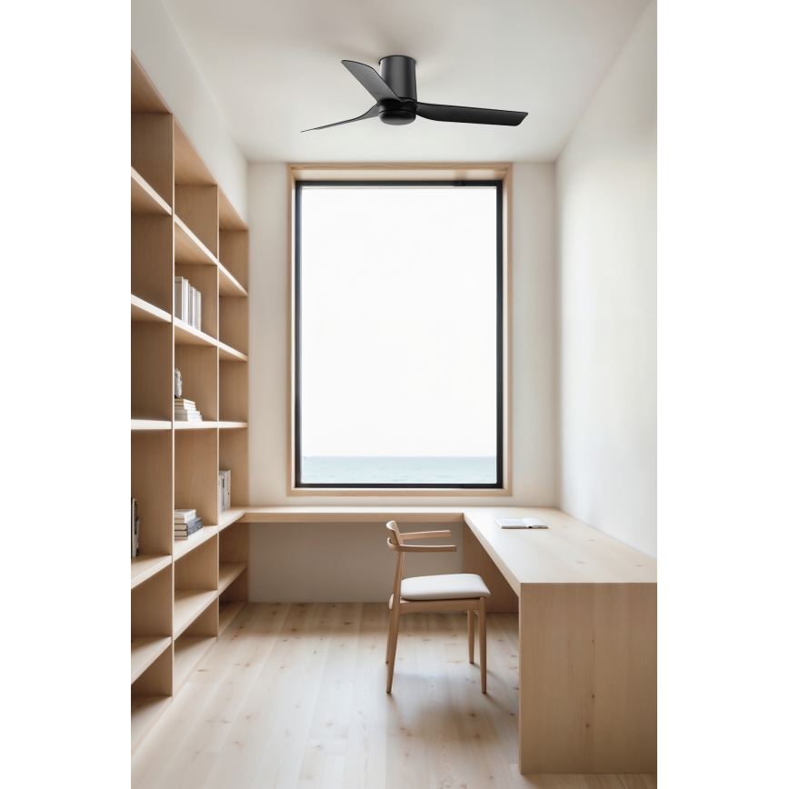 FARO 33834 - Plafonski ventilator MINI PUNT TUB S crni, prečnik 90 cm + daljinski upravljač