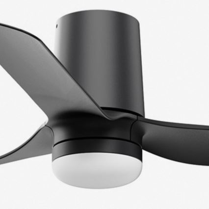 FARO 33834WT-1TW - LED Prigušivi plafonski ventilator MINI PUNT TUB S LED/10W/230V 2700/4000/6000K crno pr. 90 cm Wi-Fi Tuya + Daljinski upravljač