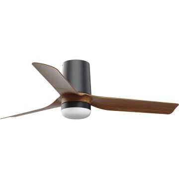 FARO 33835-1TW - LED Prigušivi plafonski ventilator MINI PUNT TUB S LED/10W/230V 2700/4000/6000K pr. 90 cm braon/crno + Daljinski upravljač