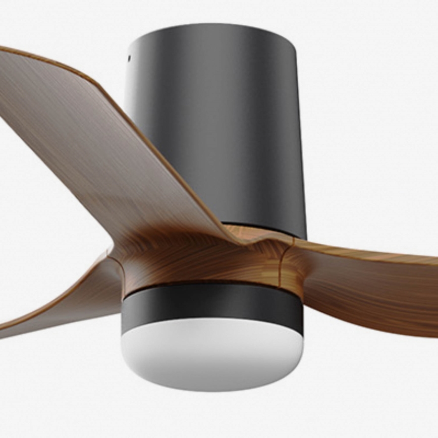 FARO 33835WT-1TW - LED Prigušivi plafonski ventilator MINI PUNT TUB S LED/10W/230V 2700/4000/6000K braon/crno pr. 90 cm Wi-Fi Tuya + Daljinski upravljač