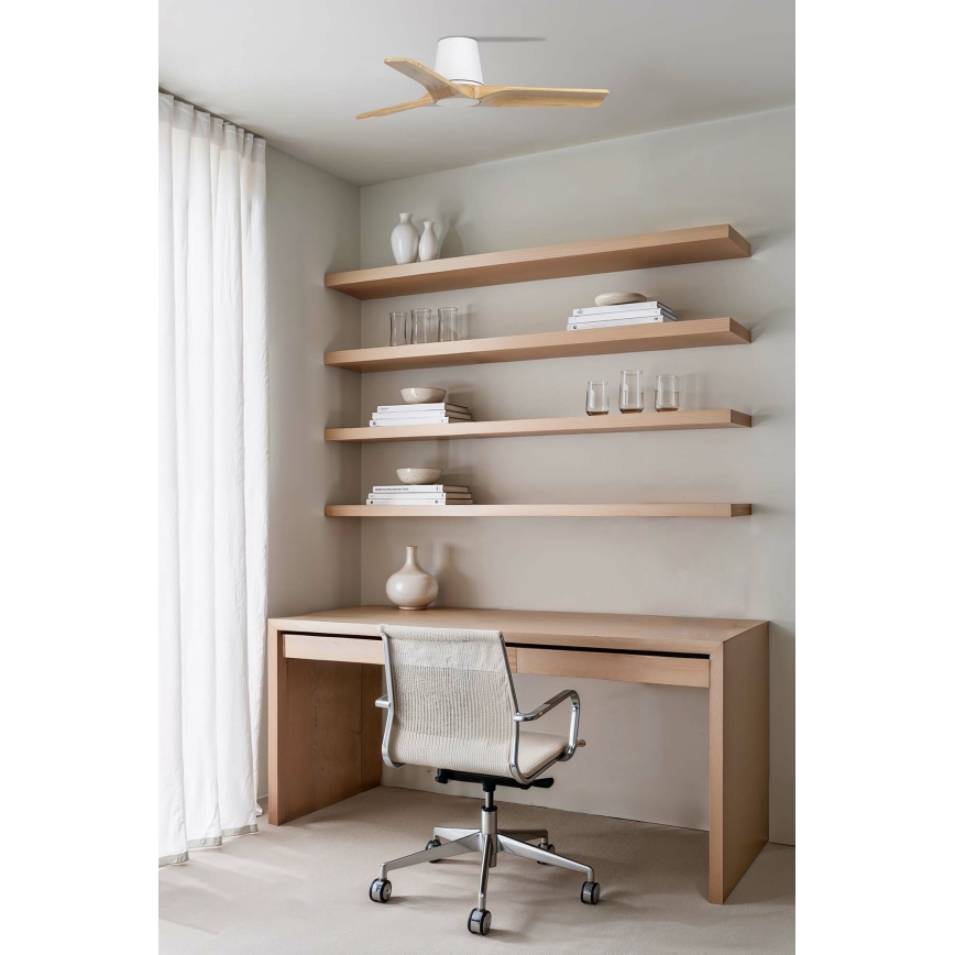 FARO 33836 - Plafonski ventilator HEYWOOD TUB S bor/bela pr. 90 cm + Daljinski upravljač