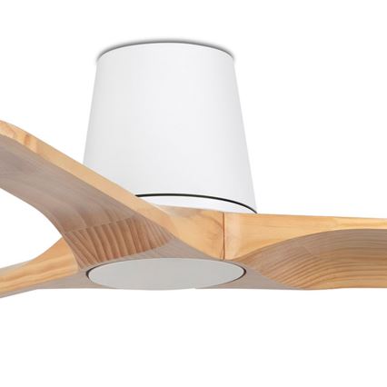 FARO 33836 - Plafonski ventilator HEYWOOD TUB S bor/bela pr. 90 cm + Daljinski upravljač