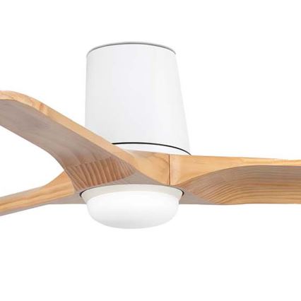 FARO 33836WT-1TW - LED Prigušivi plafonski ventilator HEYWOOD TUB S LED/10W/230V 2700/4000/6000K bor/bela pr. 90 cm Wi-Fi Tuya + Daljinski upravljač
