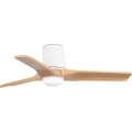 FARO 33836WT-1TW - LED Prigušivi plafonski ventilator HEYWOOD TUB S LED/10W/230V 2700/4000/6000K bor/bela pr. 90 cm Wi-Fi Tuya + Daljinski upravljač