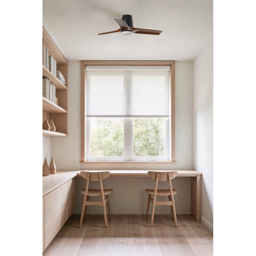 FARO 33837-1TW - LED Prigušivi plafonski ventilator HEYWOOD TUB S LED/10W/230V 2700/4000/6000K bor/crno pr. 90 cm + Daljinski upravljač