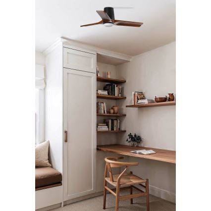 FARO 33837WT-1TW - LED Prigušivi plafonski ventilator HEYWOOD TUB S LED/10W/230V 2700/4000/6000K bor/bela pr. 90 cm Wi-Fi Tuya + Daljinski upravljač