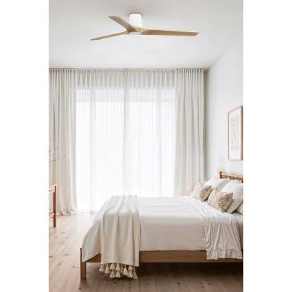 FARO 33838 - Plafonski ventilator HEYWOOD TUB L bor/bela pr. 132 cm + Daljinski upravljač