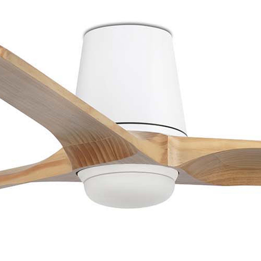FARO 33838WT-1TW - LED prigušiva stropni ventilator HEYWOOD TUB L LED/10W/230V 2700/4000/6000K borovina/bela prečnik 132 cm Wi-Fi Tuya + daljinski upravljač