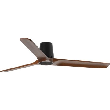 FARO 33839 - Plafonski ventilator HEYWOOD TUB L bor/crno pr. 132 cm + Daljinski upravljač