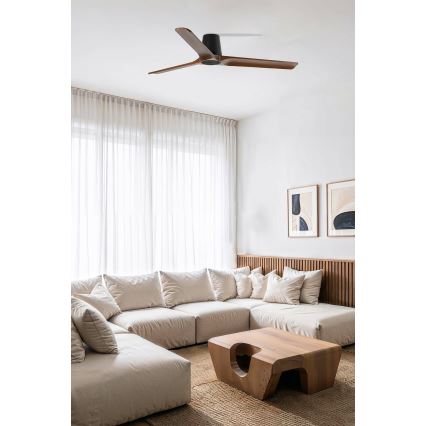 FARO 33839WT - Plafonski ventilator HEYWOOD TUB L bor/crno pr. 132 cm Wi-Fi Tuya + Daljinski upravljač