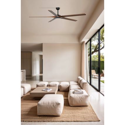 FARO 34190WT - Plafonski ventilator BIGWOOD XL bor/crno pr. 200 cm Wi-Fi Tuya + Daljinski upravljač