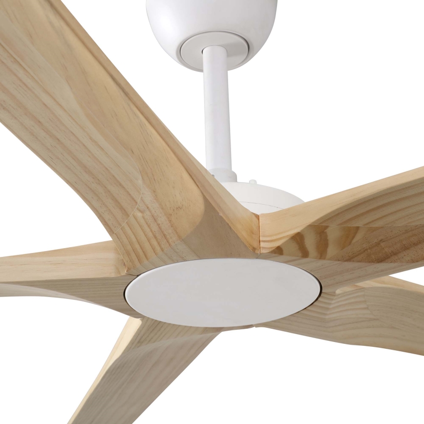 FARO 34191WT - Plafonski ventilator BIGWOOD XL bor/bela pr. 200 cm Wi-Fi Tuya + Daljinski upravljač