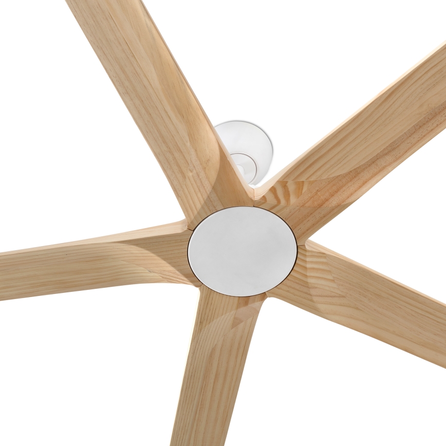 FARO 34191WT - Plafonski ventilator BIGWOOD XL bor/bela pr. 200 cm Wi-Fi Tuya + Daljinski upravljač