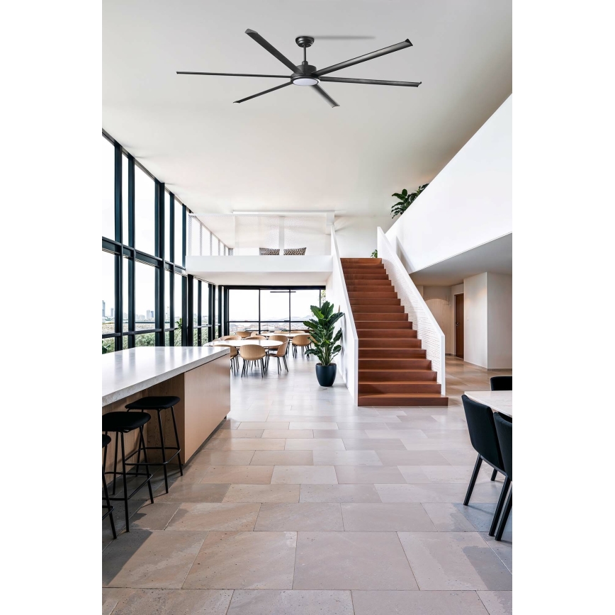 FARO 34207-130 - LED Prigušivi plafonski ventilator ROTTERDAM XXL LED/32W/230V crno pr. 250 cm + Daljinski upravljač