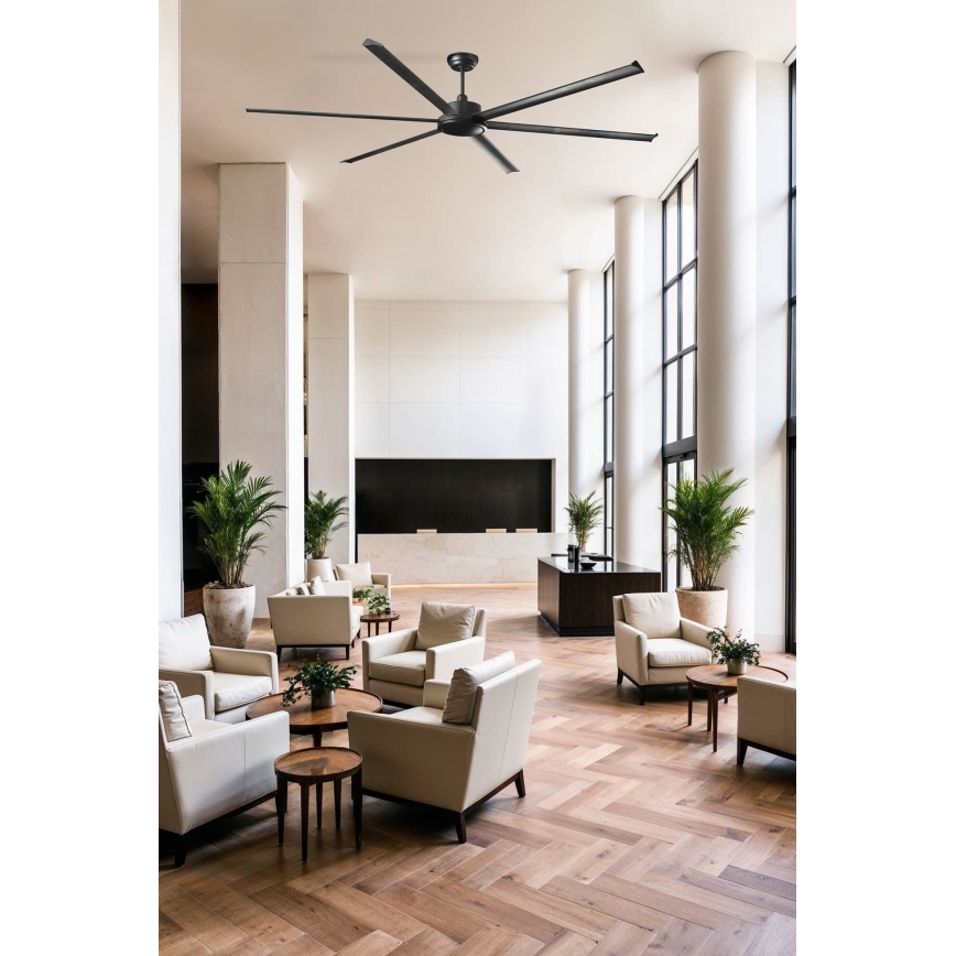 FARO 34207 - Plafonski ventilator ROTTERDAM XXL crno pr. 250 cm + Daljinski upravljač