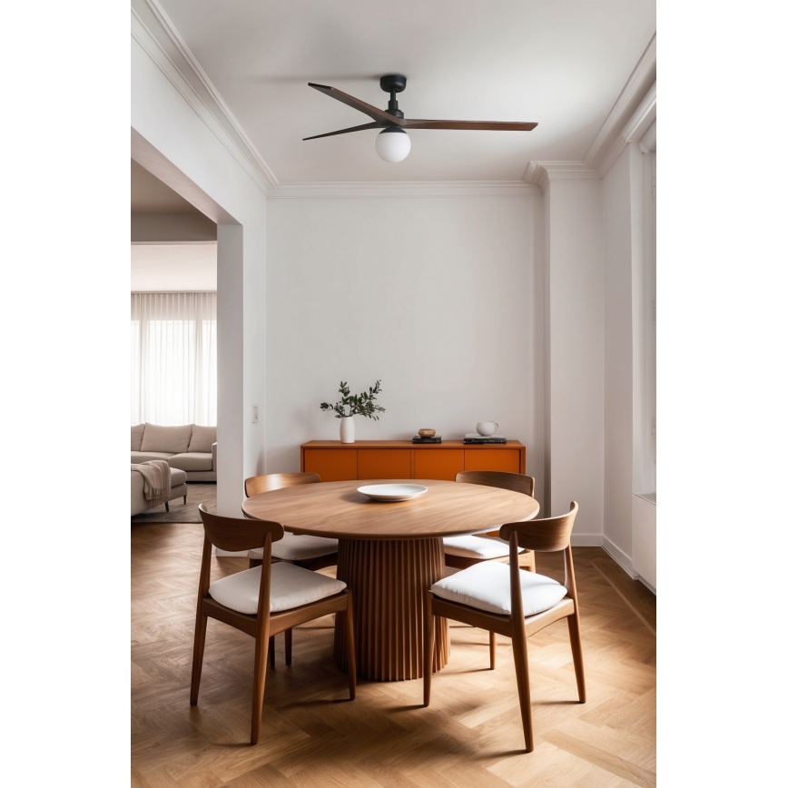 FARO 34276-11L - Plafonski ventilator KLIM L 1xE27/15W/230V drvo/crno pr. 150 cm + Daljinski upravljač