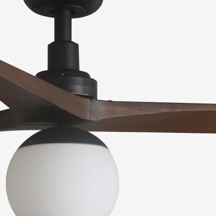 FARO 34276-11L - Plafonski ventilator KLIM L 1xE27/15W/230V drvo/crno pr. 150 cm + Daljinski upravljač