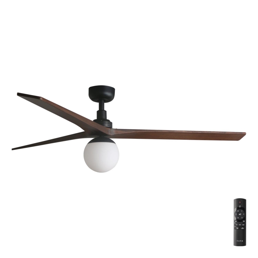 FARO 34276-11L - Plafonski ventilator KLIM L 1xE27/15W/230V drvo/crno pr. 150 cm + Daljinski upravljač