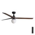 FARO 34276-11L - Plafonski ventilator KLIM L 1xE27/15W/230V orah/crna, prečnik 150 cm + daljinski upravljač