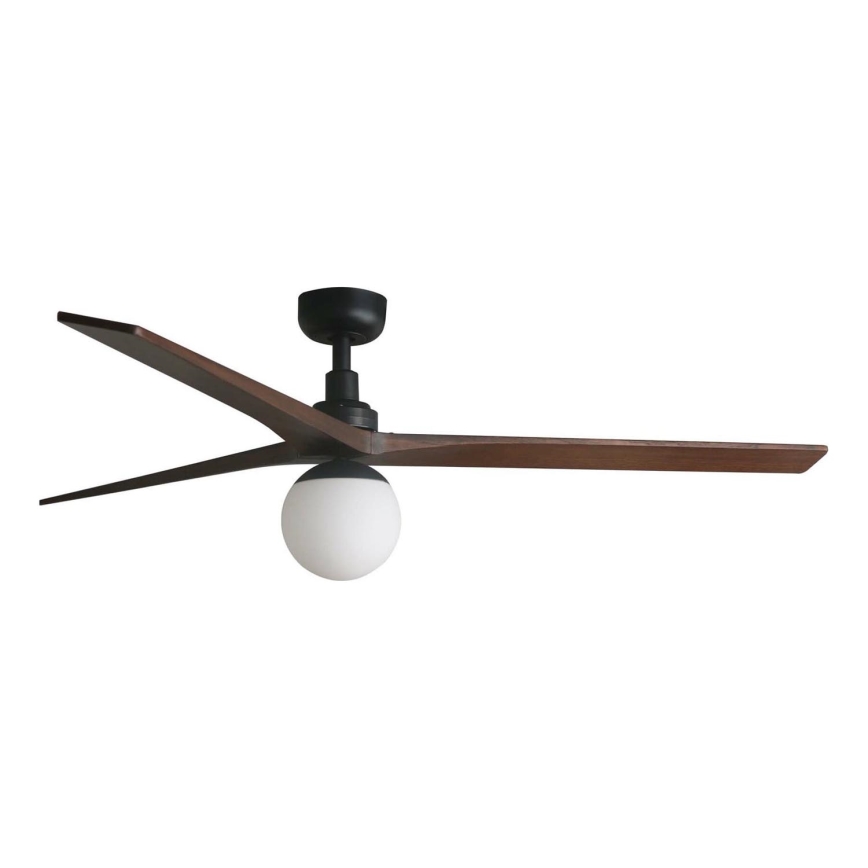 FARO 34276WT-11L - Plafonski ventilator KLIM L 1xE27/15W/230V drvo/crno pr. 150 cm Wi-Fi Tuya + Daljinski upravljač