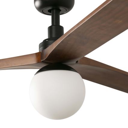 FARO 34276WT-11L - Plafonski ventilator KLIM L 1xE27/15W/230V drvo/crno pr. 150 cm Wi-Fi Tuya + Daljinski upravljač