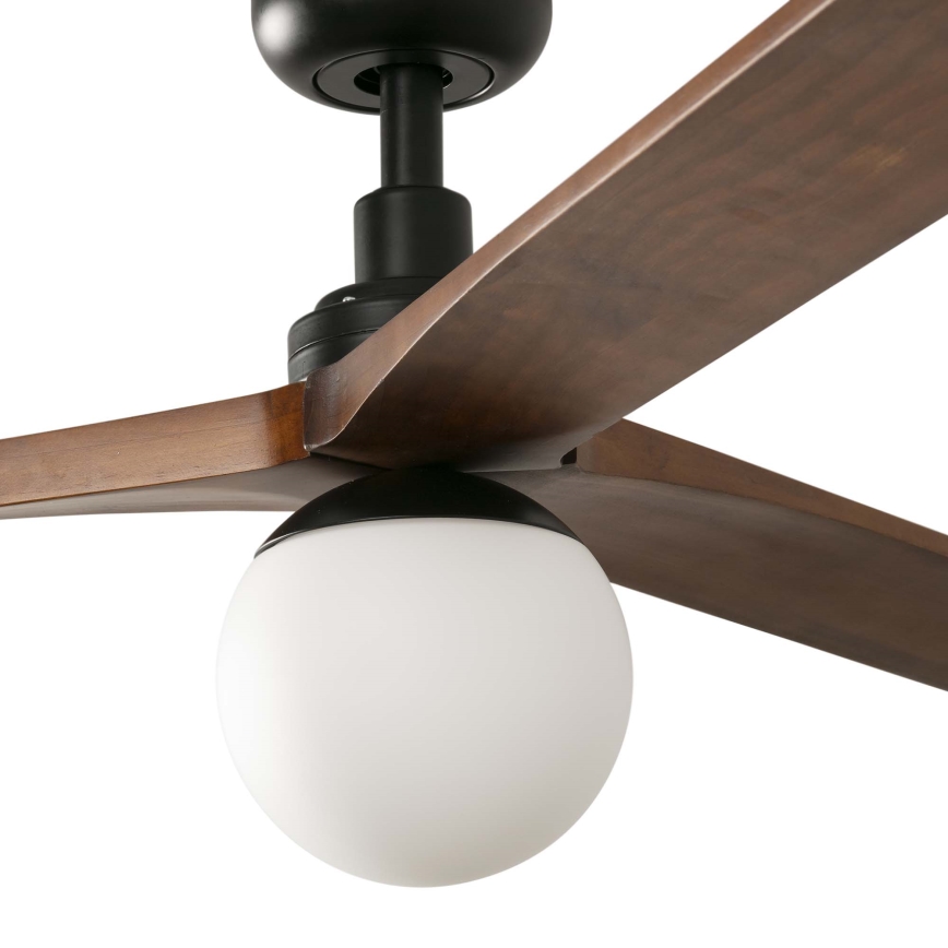 FARO 34276WT-11L - Plafonski ventilator KLIM L 1xE27/15W/230V drvo/crno pr. 150 cm Wi-Fi Tuya + Daljinski upravljač
