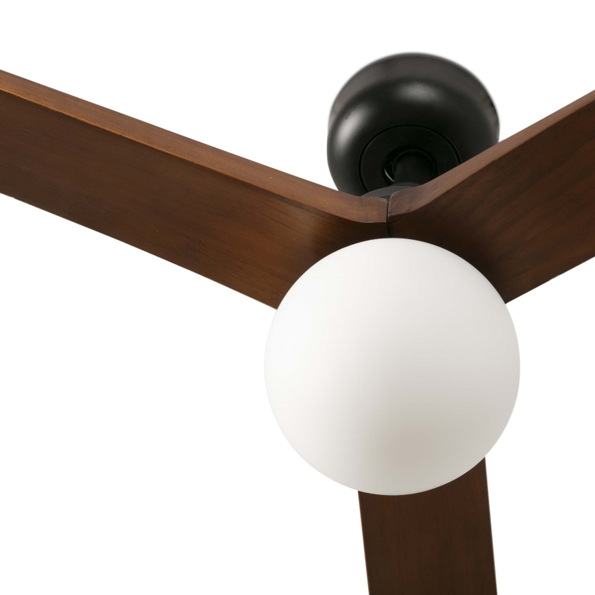FARO 34276WT-11L - Plafonski ventilator KLIM L 1xE27/15W/230V drvo/crno pr. 150 cm Wi-Fi Tuya + Daljinski upravljač