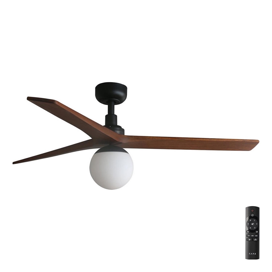 FARO 34277-11L - Plafonski ventilator KLIM M 1xE27/15W/230V drvo/crno pr. 125 cm + Daljinski upravljač