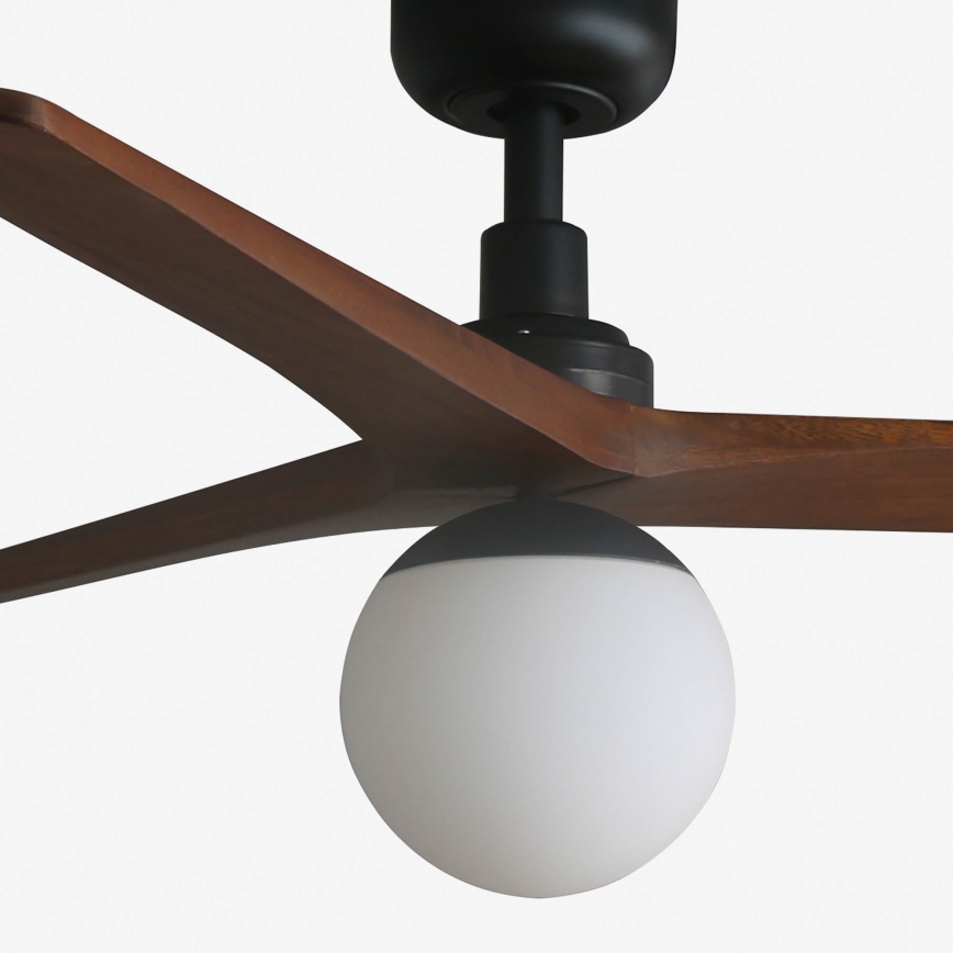 FARO 34277WT-11L - Plafonski ventilator KLIM M 1xE27/15W/230V drvo/crno pr. 125 cm Wi-Fi Tuya + Daljinski upravljač