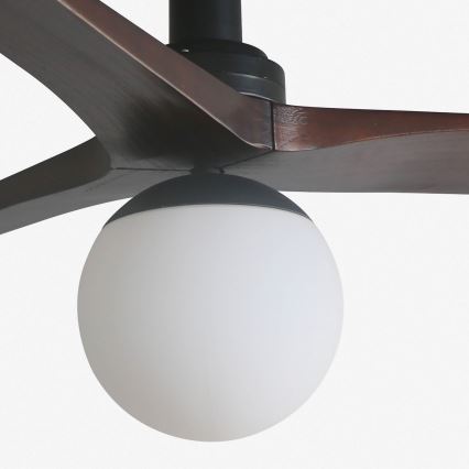 FARO 34278WT-11L - Plafonski ventilator KLIM S 1xE27/15W/230V drvo/crno pr. 92,5 cm Wi-Fi Tuya + Daljinski upravljač