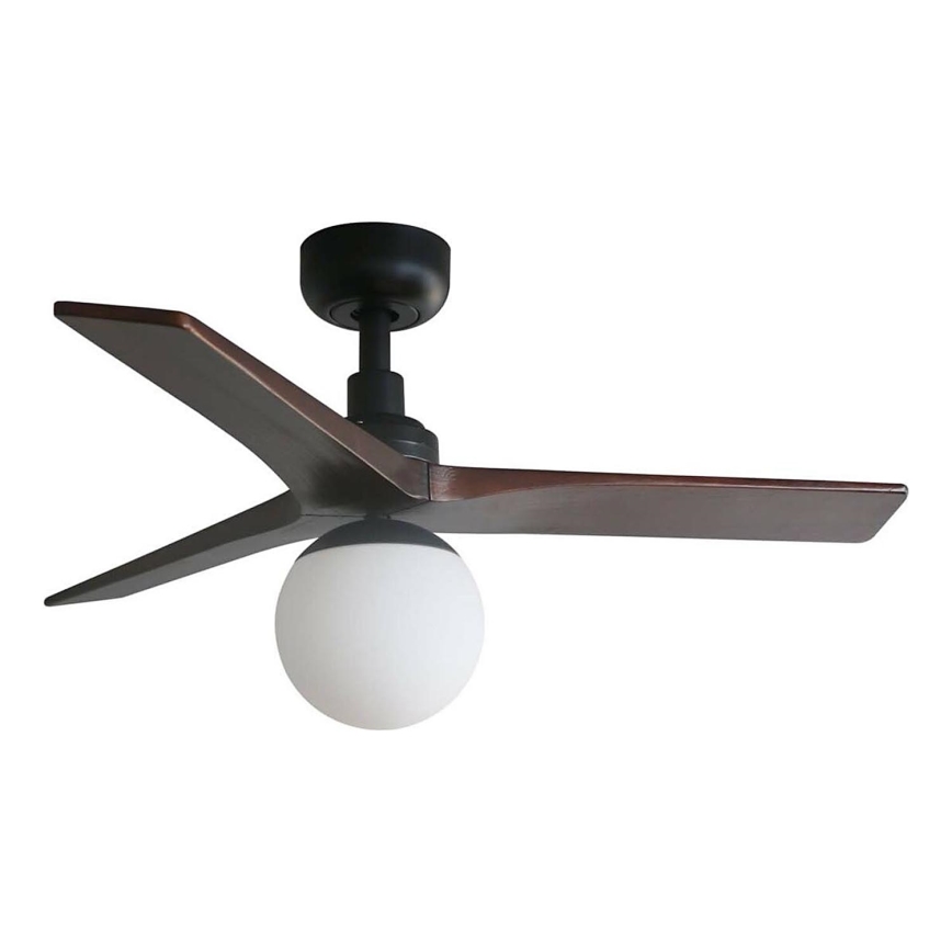 FARO 34278WT-11L - Plafonski ventilator KLIM S 1xE27/15W/230V drvo/crno pr. 92,5 cm Wi-Fi Tuya + Daljinski upravljač