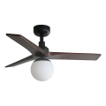 FARO 34278WT-11L - Plafonski ventilator KLIM S 1xE27/15W/230V orah/crna, prečnik 92,5 cm Wi-Fi Tuya + daljinski upravljač