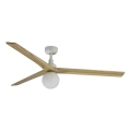 FARO 34279WT-11L - Plafonski ventilator KLIM L 1xE27/15W/230V hrast/bela prečnik 150 cm Wi-Fi Tuya + daljinski upravljač