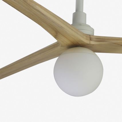 FARO 34279WT-11L - Plafonski ventilator KLIM L 1xE27/15W/230V hrast/bela prečnik 150 cm Wi-Fi Tuya + daljinski upravljač