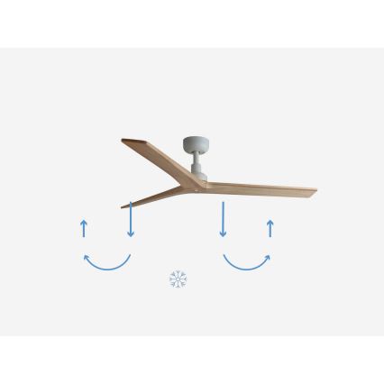 FARO 34280 - Plafonski ventilator KLIM M braon/bela pr. 125 cm + Daljinski upravljač
