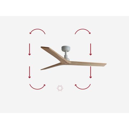 FARO 34280 - Plafonski ventilator KLIM M braon/bela pr. 125 cm + Daljinski upravljač