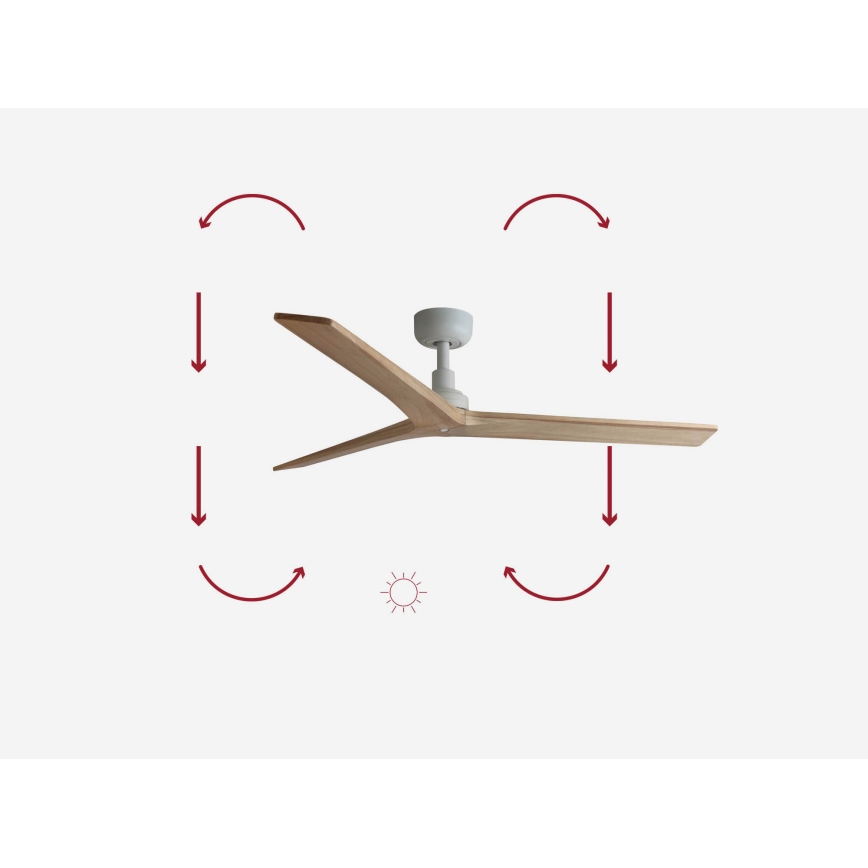 FARO 34280 - Plafonski ventilator KLIM M braon/bela pr. 125 cm + Daljinski upravljač