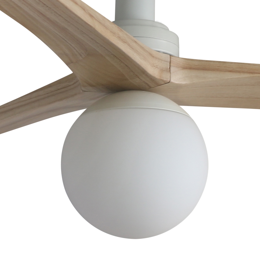 FARO 34281WT-11L - Plafonski ventilator KLIM S 1xE27/15W/230V drvo/bela pr. 92,5 cm Wi-Fi Tuya + Daljinski upravljač