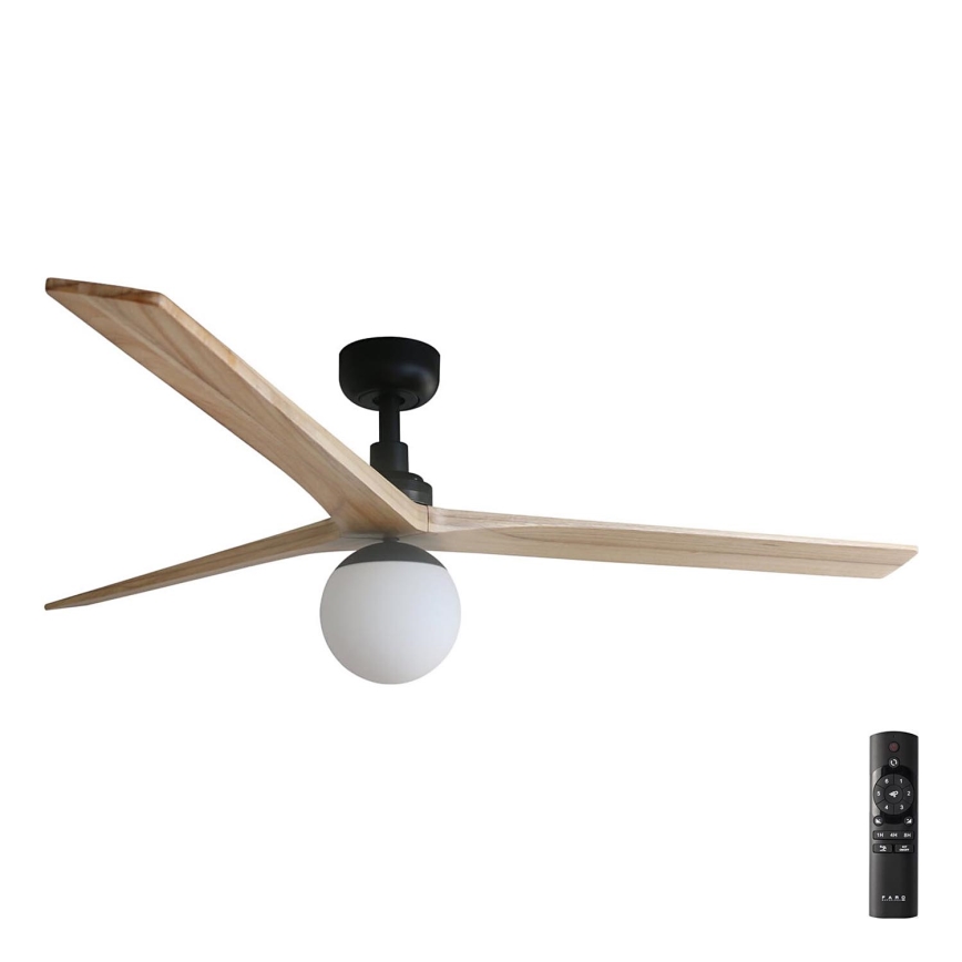 FARO 34282-11L - Plafonski ventilator KLIM L 1xE27/15W/230V drvo/crno pr. 150 cm + Daljinski upravljač