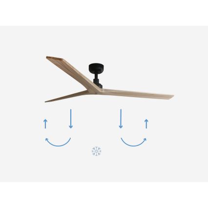 FARO 34282 - Plafonski ventilator KLIM L braon/crno pr. 150 cm + Daljinski upravljač