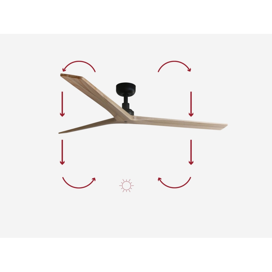 FARO 34282 - Plafonski ventilator KLIM L braon/crno pr. 150 cm + Daljinski upravljač