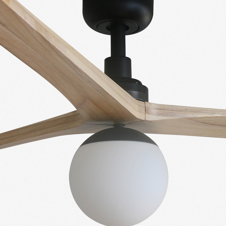 FARO 34282WT-11L - Plafonski ventilator KLIM L 1xE27/15W/230V drvo/crno pr. 150 cm Wi-Fi Tuya + Daljinski upravljač
