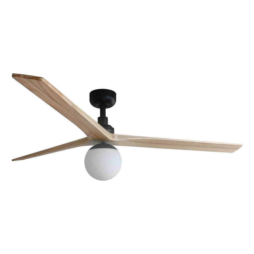 FARO 34282WT-11L - Plafonski ventilator KLIM L 1xE27/15W/230V drvo/crno pr. 150 cm Wi-Fi Tuya + Daljinski upravljač