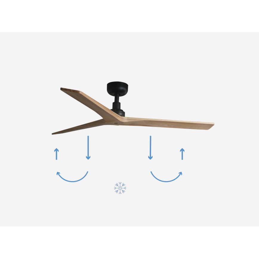 FARO 34283 - Plafonski ventilator KLIM M braon/crno pr. 125 cm + Daljinski upravljač