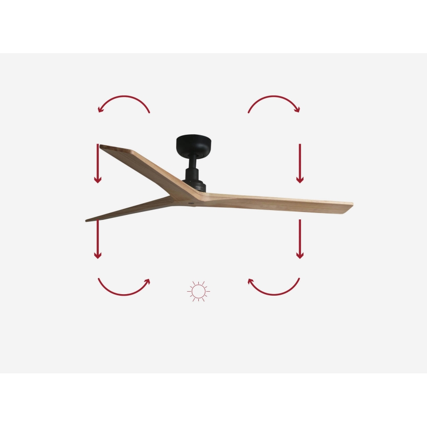 FARO 34283 - Plafonski ventilator KLIM M braon/crno pr. 125 cm + Daljinski upravljač