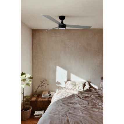 FARO 34286-1TW - LED Prigušivi plafonski ventilator CRUISER L LED/18W/230V 2700/4000/6500K pr. 132 cm crno/sivo + Daljinski upravljač