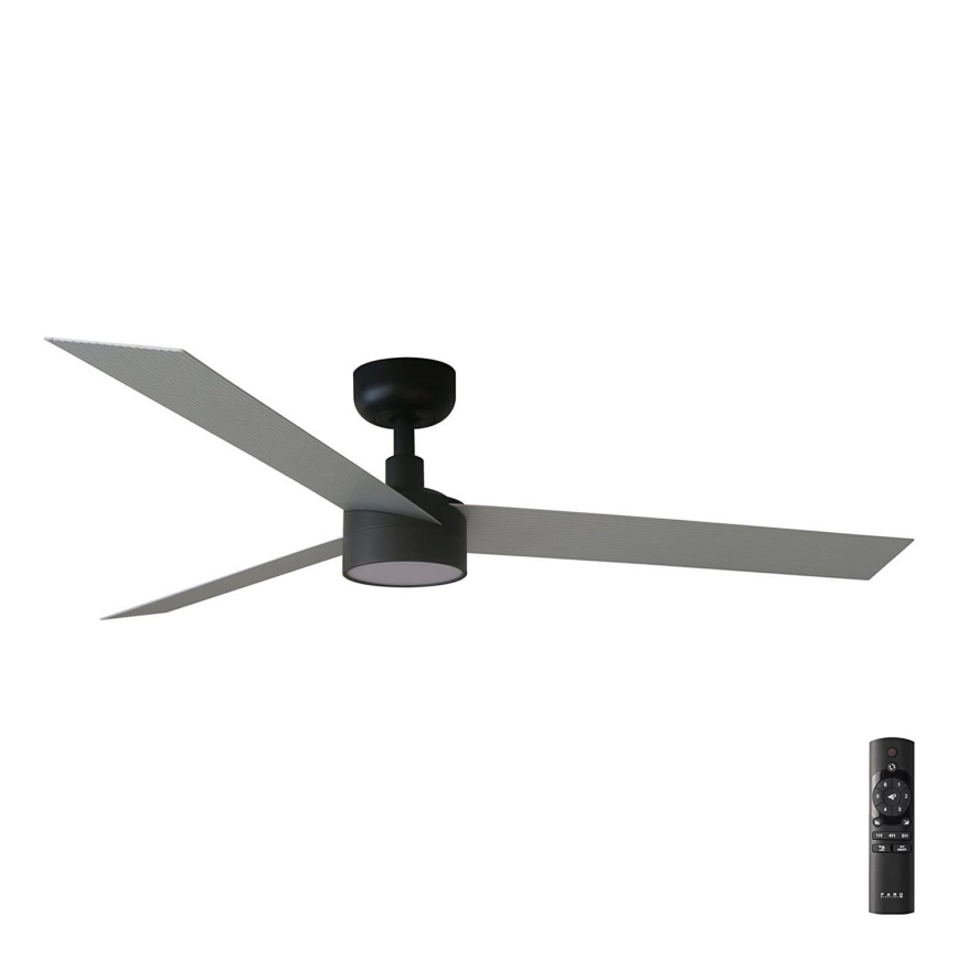 FARO 34286-1TW - LED Prigušivi plafonski ventilator CRUISER L LED/18W/230V 2700/4000/6500K pr. 132 cm crno/sivo + Daljinski upravljač