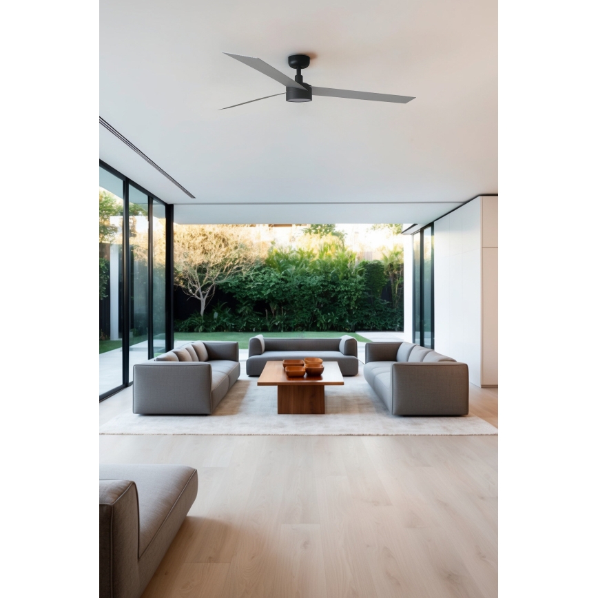 FARO 34287-1TW - LED Prigušivi plafonski ventilator CRUISER XL LED/18W/230V 2700/4000/6500K pr. 160 cm crno/sivo + Daljinski upravljač