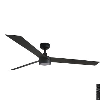 FARO 34293-1TW - LED plafonski ventilator sa prigušivanjem CRUISER XL LED/18W/230V 2700/4000/6500K prečnik 160 cm u crnoj boji + daljinski upravljač